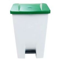 Poubelle mobile à pédale 80 L Blanc / Vert -  Manutan - Image 5