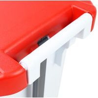 Poubelle mobile à pédale 80 L Blanc / Rouge -  Manutan - Image 9