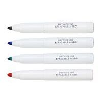 Sachet 4 marqueurs effaçables à sec PICHON, pointe ogive 4 mm  bleu, noir, rouge, vert - Image 4