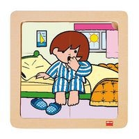 Lot 4 puzzles de 6 pièces en bois sur plateau plastique - Image 5