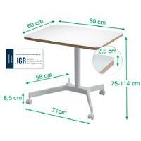 Bureau compact réglable en hauteur - Piètement blanc - Leitz - Image 6