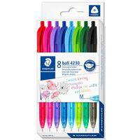 Etui 8 stylos bille triangulaires rétractables - Staedtler