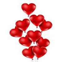 Lot de 10 ballons de baudruche forme cœur rouge diamètre 29 cm