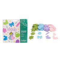 Assortiment 200 gommettes ø3,5cm feutrine Pâques à paillettes- Loolipo