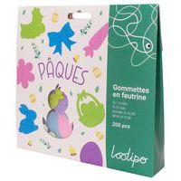 Assortiment 200 gommettes ø 3,5 cm feutrine Pâques à paillettes thumbnail image 2
