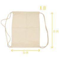 Sac à dos ficelle écru 100% coton 26 x 33 cm (lot de 10) thumbnail image 3