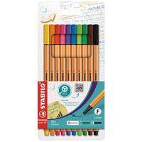 Etui de 10 stylos-feutres STABILO point 88 coloris standard - Image principale