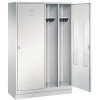 Vestiaire sur socle pour 2 personnes, gris clair - Image 2