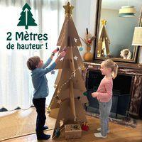 Sapin kraft à décorer 2 m (inclus 24 stickers) - Image 3