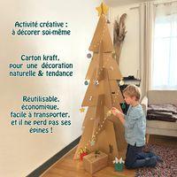 Sapin kraft à décorer 2 m (inclus 24 stickers) - Image 2