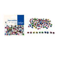 Sachet de 100 yeux mobiles adhésifs colorés avec cils Ø 1 cm - Image principale
