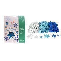 Lot de 240 flocons de neige en mousse pailletée