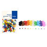Sachet 200 mini pompons Ø 8 mm couleurs assorties
