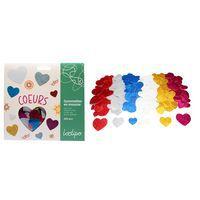 Lot de 200 cœurs mousse pailletée adhésive