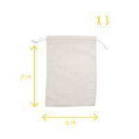 Sac à vrac biface coton/filet 24x29cm (lot de 3) - Image principale