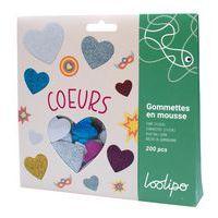 Lot de 200 cœurs mousse pailletée adhésive - 4 tailles - 6 coloris assortis thumbnail image 2