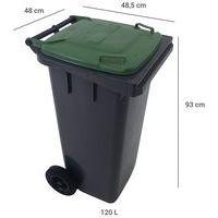 Conteneur mobile tri des déchets - 120 L - Vert -  Manutan - Image 4