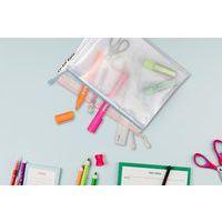 Lot de 6 pochettes zippées A4, coloris pastel assortis thumbnail image 3