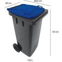 Conteneur mobile tri des déchets - 120 L - Bleu - Manutan thumbnail image 4