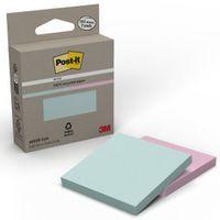 Lot 2 blocs 100 feuilles recyclées 76 x76 mm couleurs pastel - Post-it