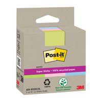 Lot 3 blocs 70 feuilles recyclées 76 x 76 mm couleur - Post-it