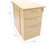 Caisson hauteur bureau Quatuor profondeur 60 cm Hêtre/alu Hêtre - Image 2