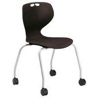 Chaise Mahia2 4 pieds à roulettes acier gris Taille 6 noire - Image principale