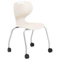 Chaise Mahia2 4 pieds à roulettes acier gris Taille 6 blanc - Image principale