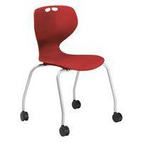 Chaise Mahia2 4 pieds à roulettes acier gris Taille 6 rouge - Image principale