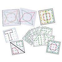 Plaques à picots Geoboard + 12cartes d'activités recto-verso - Image principale