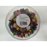 Boîte 220 g perles bois, formes et couleurs assorties - Innspiro