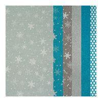 Assortiment de 6 feuilles adhésives pailletées givrées - Image principale
