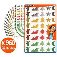 Pochette 24 planches de 960 gommettes décorations Noël métal - Image 2