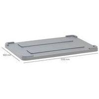Couvercle pour bac gerbable 550 l gris thumbnail image 3