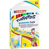 Pochette 5 craies grasses funtastics e-16 pour vitres - Edding