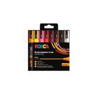 Set 8 markers pointe moyenne couleurs chaudes - Posca
