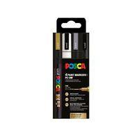 Set 4 marqueurs PC3M pointe conique fine couleurs assorties - Posca