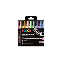Set 8 marqueurs PC5M pointe conique moyenne couleurs pastel - Posca