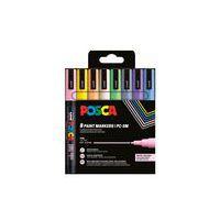 Set de 8 markers pointe conique fine Couleurs pastel - Posca
