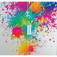 Armoire Easy Office haut.104 cm corps blanc rideaux décor Tâches - Image 5