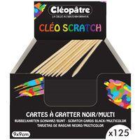 Bloc 125 feuilles à gratter 9 x 9 cm noir/multi + bâtonnets - Image 2