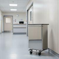 Conteneur mobile à pédale front amovible Inox brillant 70L - Image 2