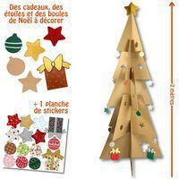 Sapin kraft à décorer 2 m (inclus 24 stickers) - Image principale