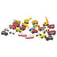 Lot de 24 véhicules en bois multicolores - BIGJIGS Toys