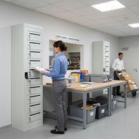 Armoire à courrier 10 cases Serrure à clé Gris clair - Image 2