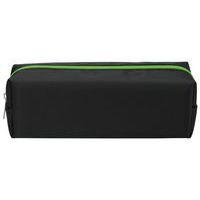 Trousse rectangulaire "EcoKids Pop" coloris noir zip vert - Image principale