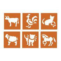 Pochette 6 pochoirs plastique lavable 14,5 x 14,5 cm - Image principale