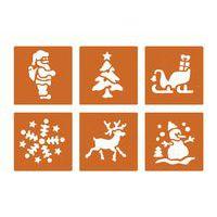 Pochoir plastique lavable 14,5 x 14,5 cm (Pochette de 6) - Noël - Image principale