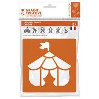 Pochoir plastique lavable 14,5 x 14,5 cm (Pochette de 6) - Le cirque thumbnail image 2