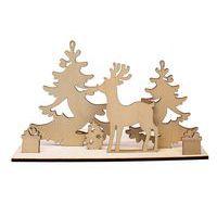 Set de 5 photophores en bois, 17x10,2 - thème hiver - Image 4